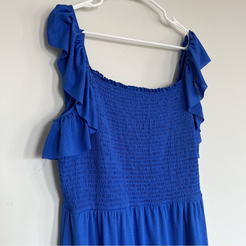 Blue Ruched Maxi Dress - Picture 3 of 6